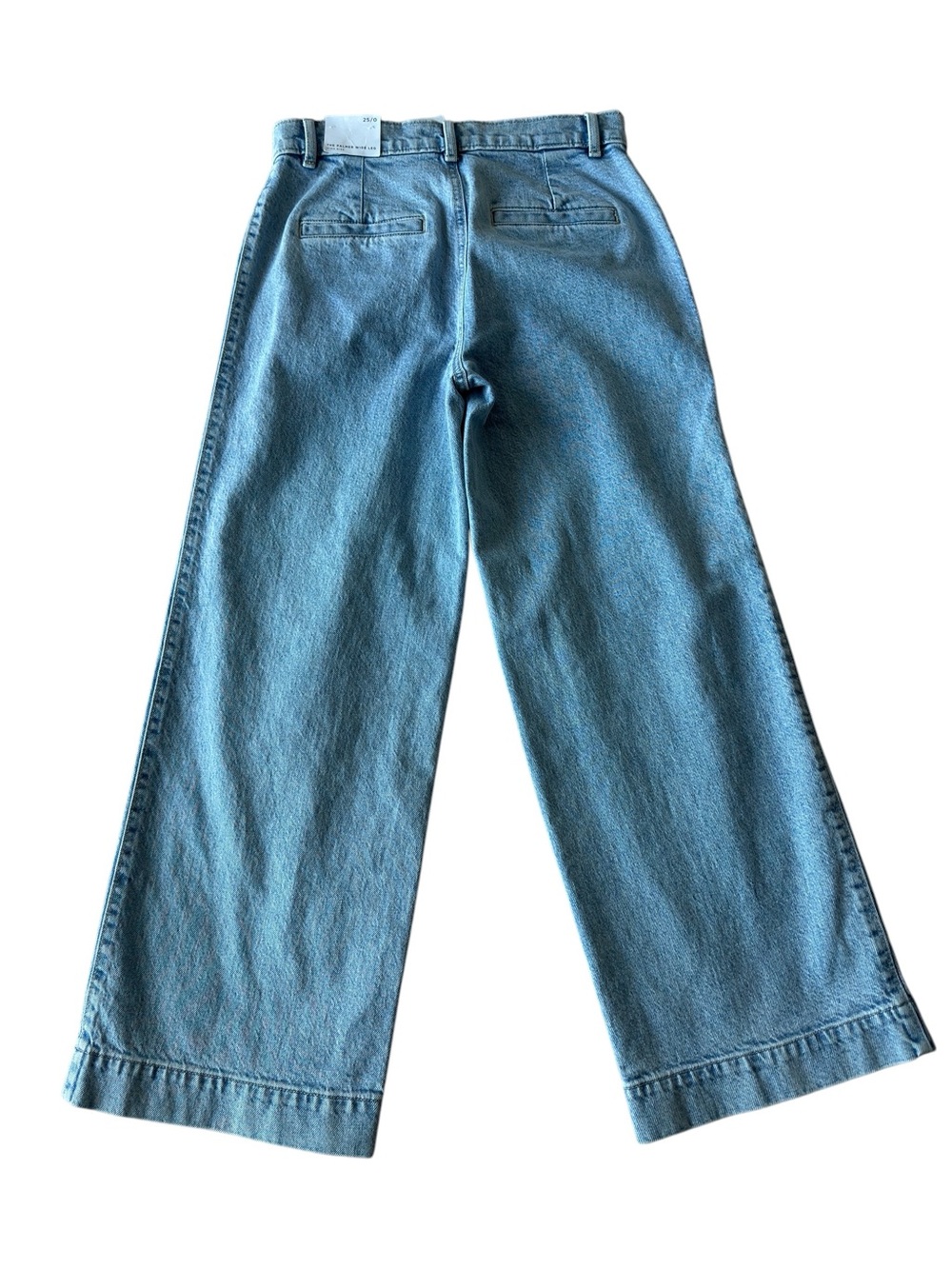 LOFT Palmer Denim Wide Leg Crop Pants Size 25 In Refined Blue - Picture 2 of 10